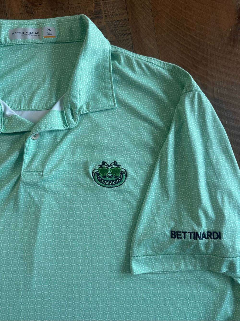 Peter Millar Bettinardi Fat Cat Green Golf Polo